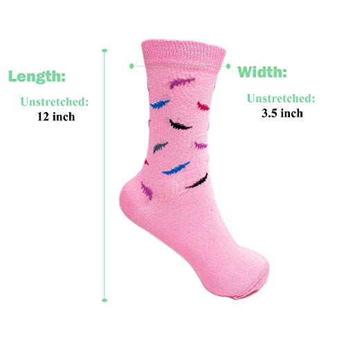 AWS/American Made Women's Colorful Combed Cotton Crew Socks 6 Pairs Soft and Breathable Shoe Size 5 to 103