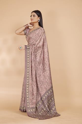 Image of Garden Vareli Pashmina Saree With Unstitched Blouse Piece