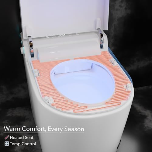 Image of Hindware Automate Imperial Smart Toilet | Adjustable Dryer | Heated Seat | Remote Control & Dual Flush | Nozzle Self-Cleaning | Foot Sensor Flush | Ceramic Floor-Mount EWC S-300 Trap | Star White