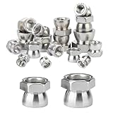 Dosoniko 50pcs M8 Nylon Lock Nuts 304 Stainless Steel Insert Hex Nuts Screw-off Tamperproof Security Shear Nuts for Outdoor Courtyard Facilities, Construction and other Industrial Sectors (M8)