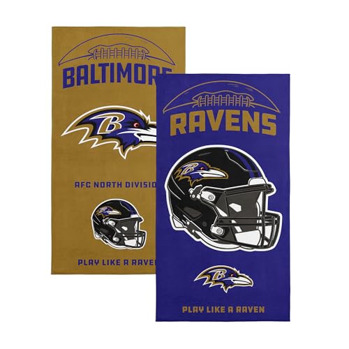 NORTHWEST Baltimore Ravens NFL Gamebreaker Beach Towel 2 Pack 30 x 60 Inches