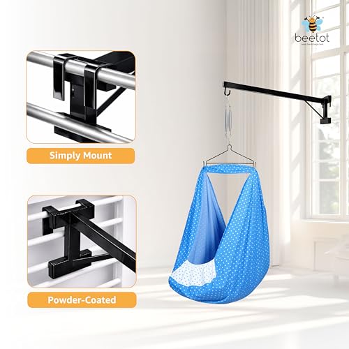 Image of Window Hanging Cradle for Baby 80cm | Baby Cradle Window Hanger Rod | Portable Metal Cradle Hanger for Traditional Baby Cradle & Baby Jhula | Supports Up to 15kg