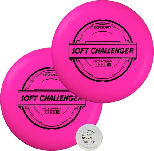 Discraft Soft Challenger 2-Pack | Matching Putters - Pink - Varied Foils - 173-174g, Consistent Weight and Performance