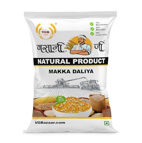 Image of Vasani G Makka Daliya | Corn Porridge | Maize Zea-Mays Makki Makai Sweet Corn Popcorn | Cracked & Broken Corn Dalia for Upma Lapsi Rava Kanji Khichdi Cereal Flakes - 500g