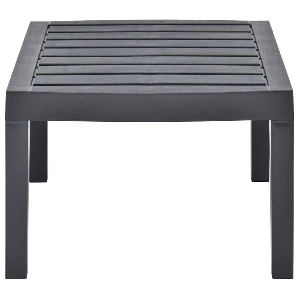 vidaXL Table de Jardin Table Basse de Terrasse Table d'Appoint de Patio Table d'Extérieur Camping Anthracite 78x55x38 cm Plastique