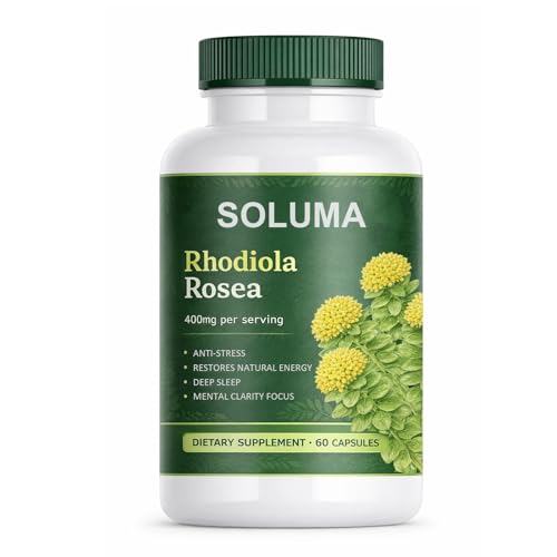 Skinclean Soluma Rhodiola Rosea Rhodiola Rosea Supplement with Bioperine Energy Stress and Mental Focus Support Immune Function All-Natural 60 Capsules