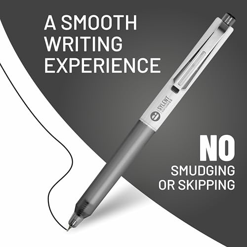 Image of Anupam Sylent Roller Gel Pen 0.7 mm, Waterproof Smooth Quick-Dry Dark Ink, Comfortable Grip Exam & Office Pen, Refillable (Black Body BlackInk, Pack of 3)
