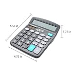 Desk Calculator, 12-Digit Solar Battery Office Calculator with Large LCD Display Big Sensitive Button, Dual Power Desktop Calculators (1) - Image 2