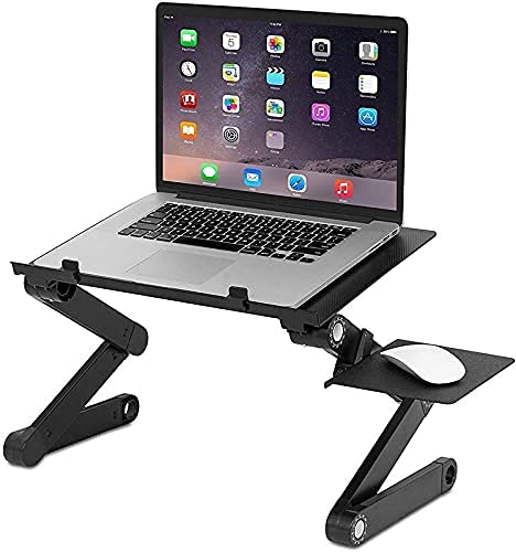 Dharmik V Enterprise Laptop Table T-8 360 Degree Multi-Angle Adjustable Folding Computer Desk Table Stand Up/Sitting with Mouse Pad, Ergonomics Design.
