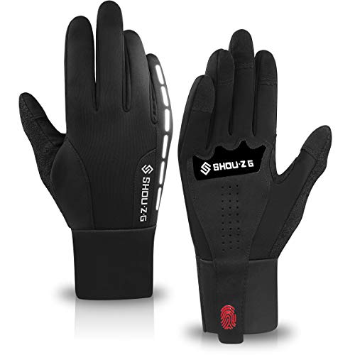 HNOOM Guantes de Invierno Guantes Pantalla Táctil Guantes Cálidos Antideslizantes Guantes Ciclismo para Hombres y Mujeres Guantes Deportivos Invierno para Correr/Conducir/Ciclismo/Escalar (Negro, XL)