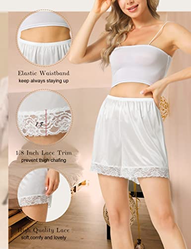 Image of GYS Slip Shorts Culotte for Women Split Skirt Lace Pettipants Bloomer