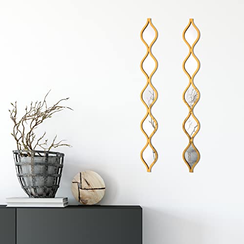 Teardrop Mirror Wall Decor Acrylic Decorative Mirror Narrow Wall Decor Boho Vintage Wall Art Rustic Farmhouse Decorative Long Mirror For Apartment Living Room Bathroom Bedroom Entryway (Gold, 2 Pcs) #TOP25