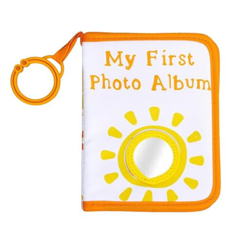 Kids Memory Album - Soft Cloth Photo Book for Boys Girls | 5.5 x 7 Inch Sun Theme with Hook, Decorative Keepsake Organizer, Picture Holder for New Year Pregnancy Birth Growth Party