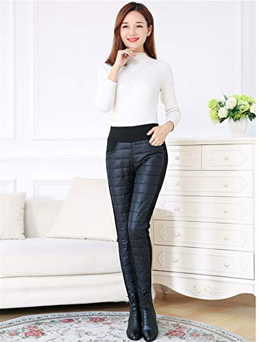 Andongnywell Women High Waist Down Pants Winter Thicken Pants Elasticity Warm Trousers Windproof Quilted Puffer Pants4