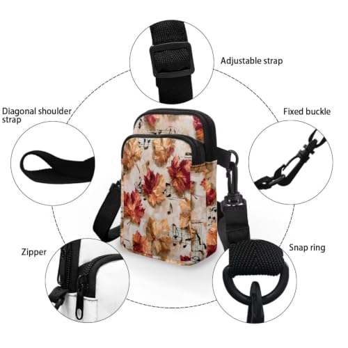 Image of Hawaiian Tribal Small Crossbody Bags for Women Cell Phone Bag Purse, Sea Turtle Zipper Sling Purses Shoulder Bag
