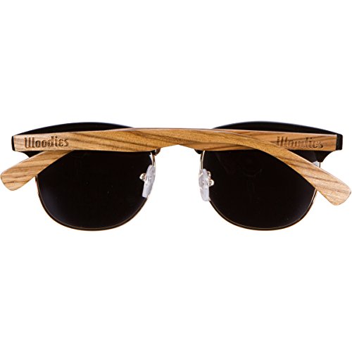 Woodies Wood Sunglasses made from Zebra Wood with Half-Rim Shape and Polarized Lenses3