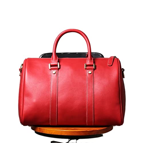 Vintage Handmade Leather Travel Bag Men and Women Handbag Fitness Messenger Bag Shoulder Bag for 12.2 Inch Laptop(E)