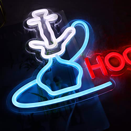 Image of Hookah Neon Sign for Bar Smoke Shop or Man Cave Decor,Bright Led Advertising Display for Smoking Lounge or Vape Shop,Easy Hanging,5V USB.16 * 9inches.