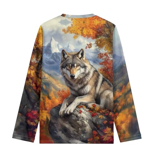 WELLFLYHOM Fall Top Boys Long Sleeve Shirts Casual Crewneck T-Shirt Active Pullover Tee Tops 3-16T3