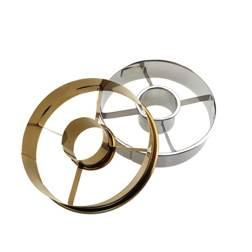 ZQIY 2-Piece Stainless Steel Round Donut Cutter, 3.86 Inch Diameter, Multi-Purpose Baked Goods Cutter