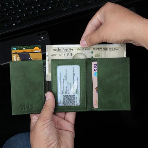 Image of The Wallet Store Defender RFID Protected Wallet | Pop-up Card Holder | Scan Proof Wallets for Men | Aluminium Case | Up to 8 Cards | Credit & Debit Card Holder (Green)
