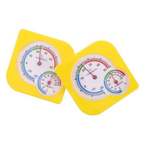 KONTONTY 2 Pcs Compact Hygrometer Thermometer Accurate Indoor Temperature Humidity with Display Portable Design for Wall Mount Desktop Use Home Office