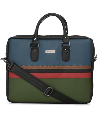Image of Vaku Luxos MILAN 14 Inch Laptop Bag Leather Collection Messenger Organizer Shoulder Sling Office Bag for Men & Women With Adjustable Strap for Laptop and MacBook up to 14 inch