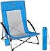 Timber Ridge Strandstuhl Klappbar leicht Campingstuhl Faltbar mit Niedrigen Stuhlbeinen Atmungsaktiver Netzstoffrückenlehne blau 135 kg belastbar