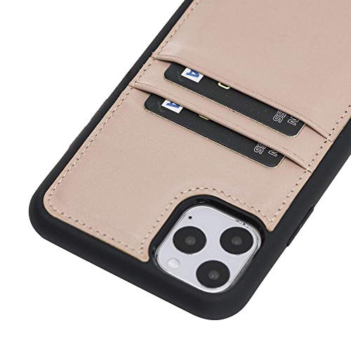 Venito Capri Leather Wallet Case Compatible with iPhone 11 (6.1 inch) –Extra Secure with RFID Blocking & Padded Back Cover (Nude Pink)