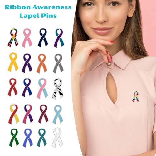 Ribbon Pins 1/5/25/100 for Cancer & Disease Awareness - Various Causes - Bulk Quantities Available for Support Groups and Fundraising2