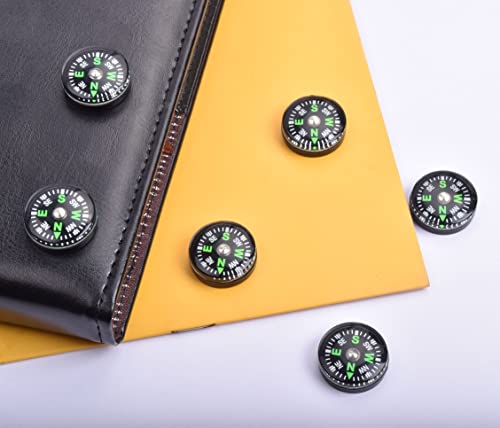 20 Pack Button Compass Mini Pocket Oil Filled Compass For Kids Hiking Survival Watch Band Paracord Camping Outdoor Activities Accessory Size Dia. 20Mm #TOP1
