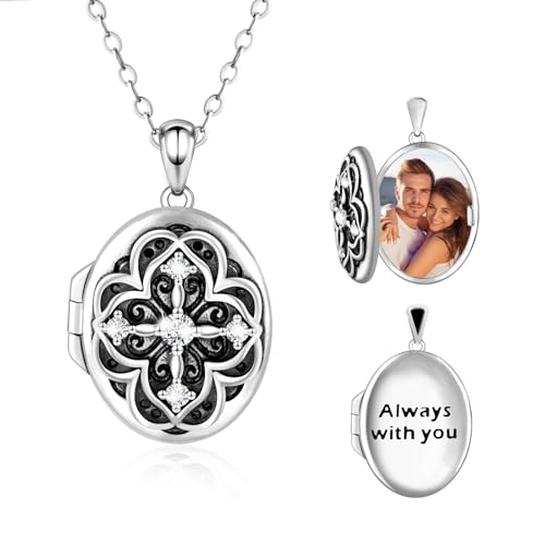 Oval Moissanite Locket Necklace for Women - 925 Sterling Silver