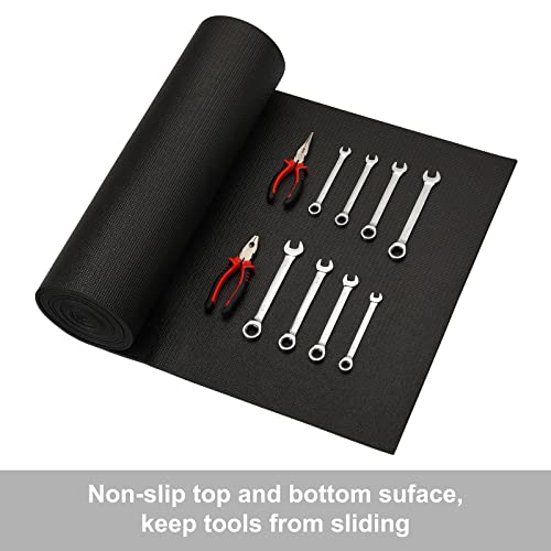 CASOMAN Professional Tool Box Liner and Drawer Liner 24 inch x 24 feet,Easy Cut Non-Slip Foam Rubber Toolbox Drawer Liner Mat - Adjustable Thick Cabinet Liners