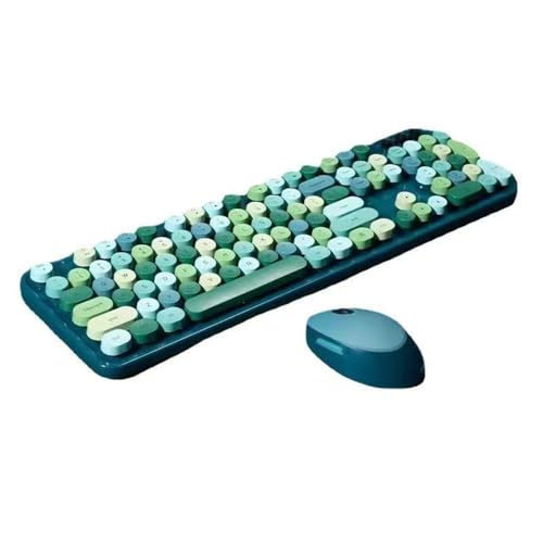 TzBBL Ensemble clavier et souris sans fil 2,4 G 104 touches (Vert-A)