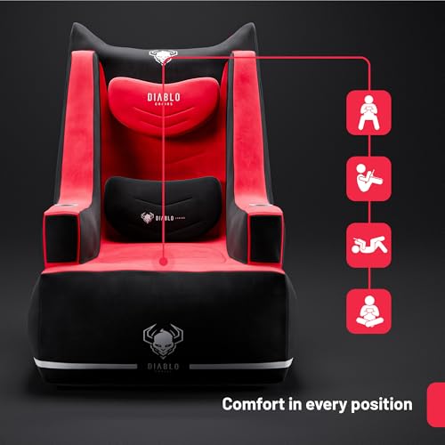 Sedia Gaming con Pompa – Bager | Sedia da Gioco con Cuscini Ergonomici e 2 Porta Bevande | Supporto Regolabile | Tessuto Piacevole al Tatto | Sedia da Gaming fino a 120kg | Nero-Rosso - Sedia gaming - Immagine 8