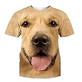 Men's 3D Dog Printed Tee, Casual Summer Short Sleeve Labrador Retriever T-Shirts for Men Women Series 01 Size M