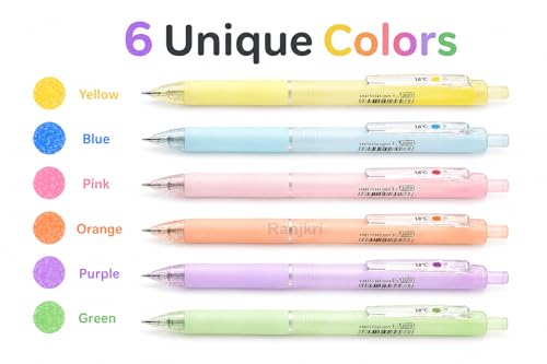 Image of Color Changing Gel Pens Set of 6 | Magic Temperature Sensitive Ink Pens | Smooth Fine Tip Writing | Erasable Heat Reactive Pens for Kids, Students, Office, Journaling & Gifts