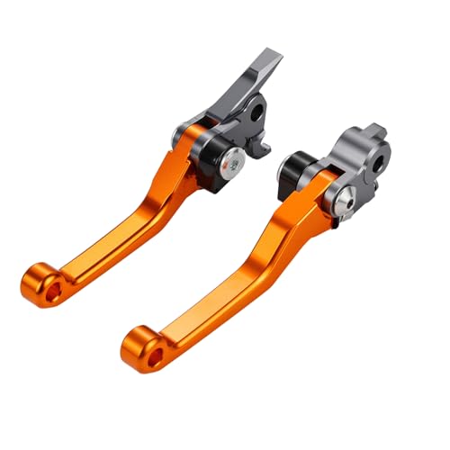 JFG RACING Levier Frein Embrayable Moto Billet Pivot Pliable pour 125SX 150SX 150XC 200XC 200XC-W 450XC-F 505XC-F 125EXC 200EXC 250SX-F 450SX-F-Orange