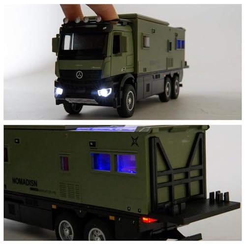 Image of 1:24 M Benz Camper RV Motorhome Alloy Diecast Pullback Metal Car Toy with Sound Light & Opening Doors - Best Gift Toy for Kids【Colors as Per Stock】
