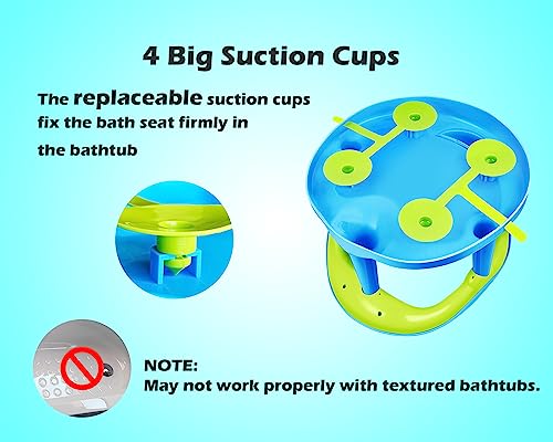 Superb Sports Baby Bath Seat For Babies 6 Months & Up/Integrated Non-Slip Mat/Infant Bath Seat Ring For Sitting Up In The Tub With Suction Cups thumb #3