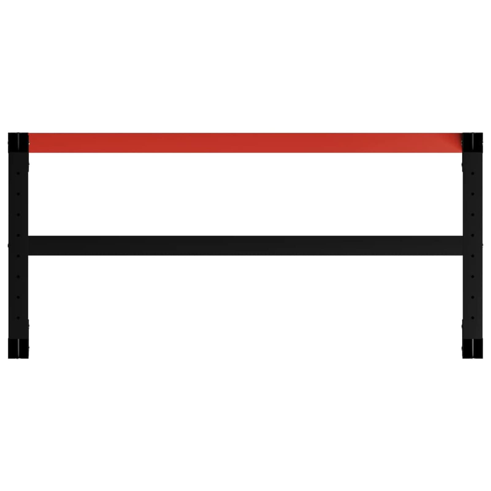 LAPOOH Estructura de Banco de Trabajo, Caballetes para Mesa, Caballete Metalico, Caballete Trabajo, Mesa Trabajo, Metal Negro y Rojo 120x57x79 cm