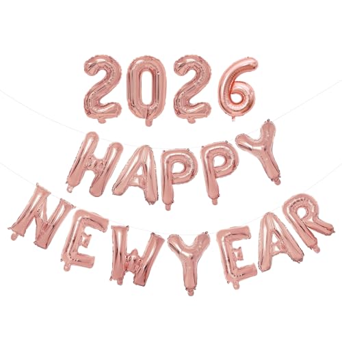 2025 Happy New Year - Globo decorativo para fiestas de Año Nuevo, accesorios decorativos para fiestas de Año Nuevo, accesorios para decoración de fiesta de Año Nuevo 2025, para fiestas de Año Nuevo