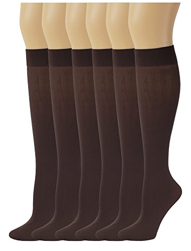 Image of SUMONA 6 Pairs Women Opaque Stretchy Spandex Knee High Trouser Socks