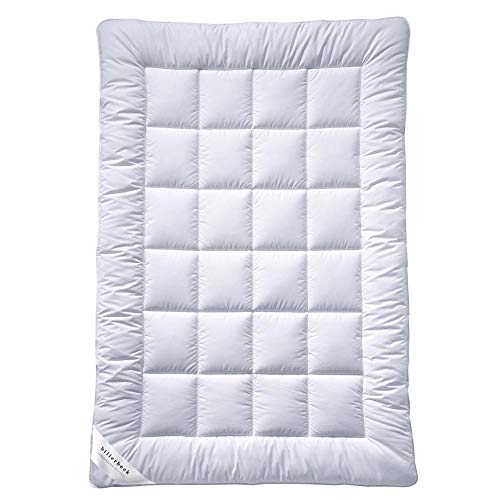 billerbeck Bettdecke S20 UNO - Ganzjahresdecke – 135 x 200 cm – AIRFILL - Hohlfaser-Füllung, Baumwollbezug mit Aloe-Vera-Veredelung, Weiß