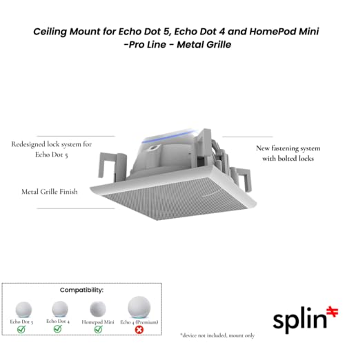 Splin Suporte Stand De Teto de Embutir para Amazon Alexa Speaker para Echo Dot 5 ou 4 e HomePod Mini