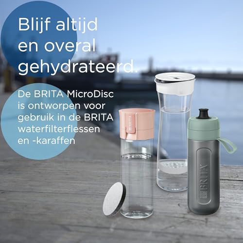BRITA MicroDisc Replacement Filter Discs for FillandGo and Filter Bottles, Reduce Chlorine, microparticles and Other impurities - 3 Pack