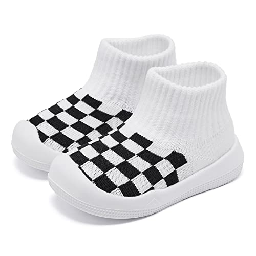 Image of Eashi Baby Boy Girl Non-Skid Indoor Infant Walking Shoes Breathable Warm Elastic Sock Shoes with Memory Sole Protect Toes Outdoor Sneakers