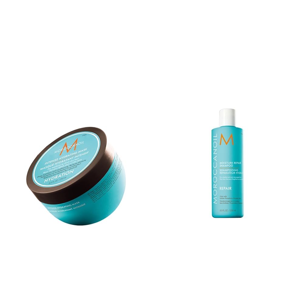 Moroccanoil Masque Hydratant Intensif, 250ml & Shampooing Reparateur Hydratant, 250ml