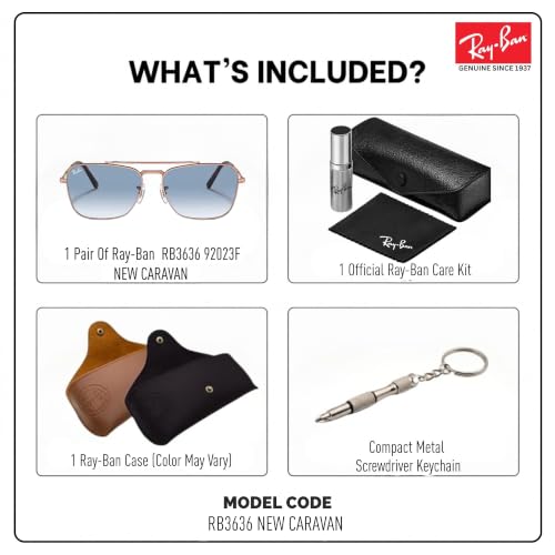 Image of Ray-Ban RB3636 NEW CARAVAN Sunglasses with Official Eyewear Kit