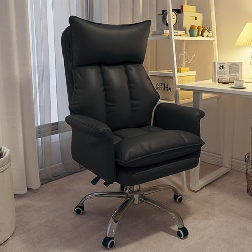 Poltrona da ufficio girevole con schienale reclinabile, morbida seduta per soggiorno, camera da letto, studio, gioco, ergonomica, confortevole